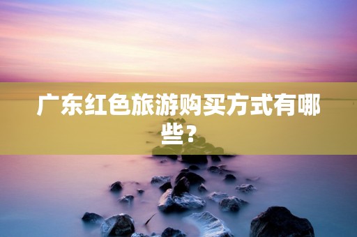 广东红色旅游购买方式有哪些？