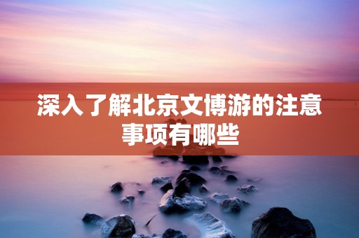 深入了解北京文博游的注意事项有哪些