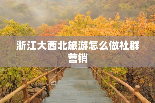 浙江大西北旅游怎么做社群营销