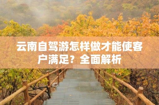 云南自驾游怎样做才能使客户满足？全面解析