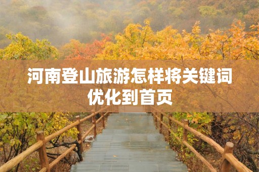 河南登山旅游怎样将关键词优化到首页