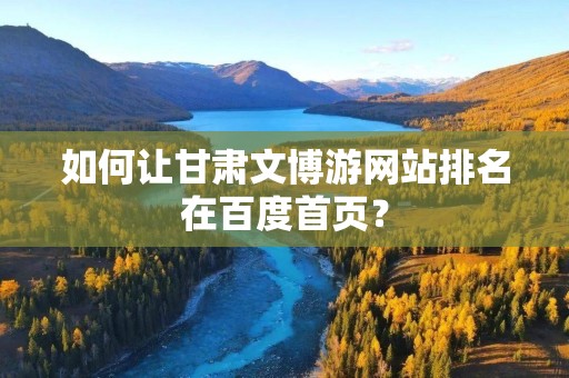 如何让甘肃文博游网站排名在百度首页？