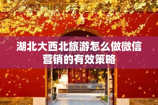 湖北大西北旅游怎么做微信营销的有效策略