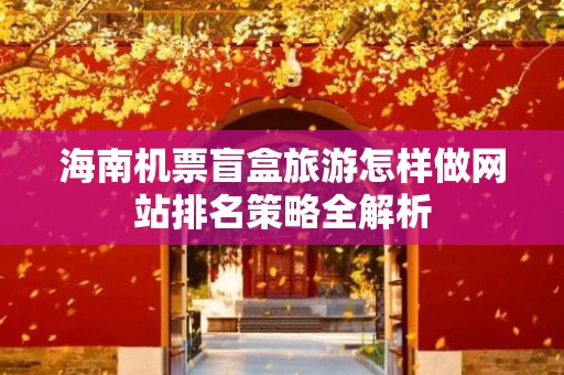 海南机票盲盒旅游怎样做网站排名策略全解析