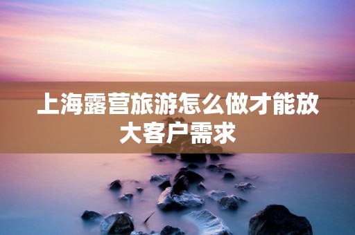 上海露营旅游怎么做才能放大客户需求