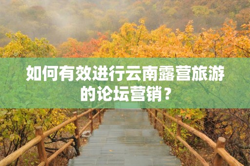 如何有效进行云南露营旅游的论坛营销？