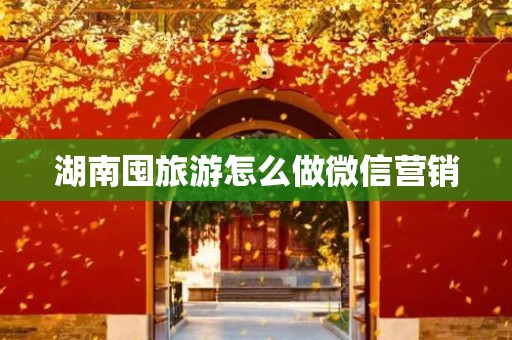 湖南囤旅游怎么做微信营销