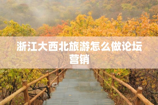 浙江大西北旅游怎么做论坛营销