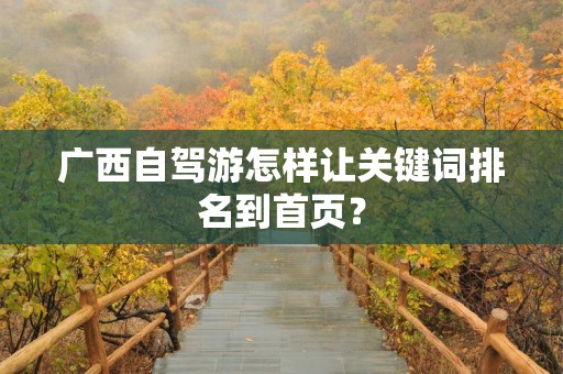 广西自驾游怎样让关键词排名到首页？