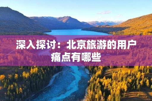 深入探讨：北京旅游的用户痛点有哪些